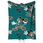custom coastal carolina chanticleers mickey football green quilt blanket best selling