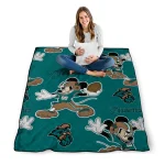 custom coastal carolina chanticleers mickey football green quilt blanket best selling