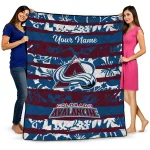 custom colorado avalanche layered florals burgundy white quilt blanket best selling