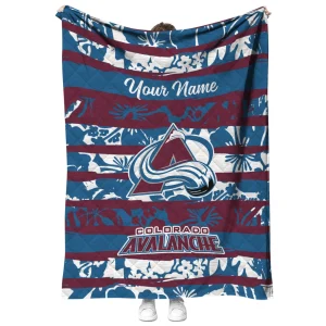 custom colorado avalanche layered florals burgundy white quilt blanket fashion forward