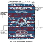 custom colorado avalanche layered florals burgundy white quilt blanket best selling