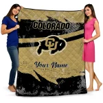 custom colorado buffaloes brushstroke layers gold quilt blanket best selling
