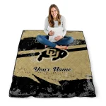 custom colorado buffaloes brushstroke layers gold quilt blanket best selling