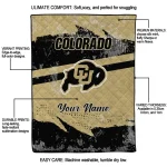 custom colorado buffaloes brushstroke layers gold quilt blanket best selling