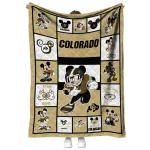 custom colorado buffaloes mickey crimson gold white quilt blanket best selling