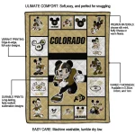 custom colorado buffaloes mickey crimson gold white quilt blanket best selling