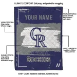 custom colorado rockies grunge patch blue white quilt blanket best selling