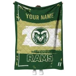 custom colorado state rams grunge patch green white quilt blanket best selling