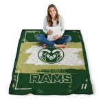 custom colorado state rams grunge patch green white quilt blanket best selling