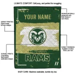 custom colorado state rams grunge patch green white quilt blanket best selling