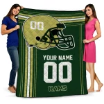 custom colorado state rams helmet theme green quilt blanket best selling