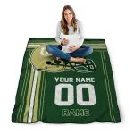 custom colorado state rams helmet theme green quilt blanket best selling