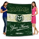 custom colorado state rams hibiscus burst green white quilt blanket best selling