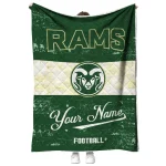 custom colorado state rams hibiscus burst green white quilt blanket best selling