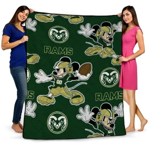 custom colorado state rams mickey football green quilt blanket best selling