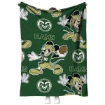 custom colorado state rams mickey football green quilt blanket best selling