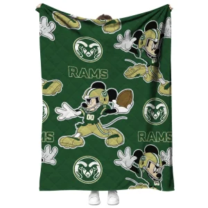 custom colorado state rams mickey football green quilt blanket fashion forward