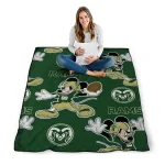 custom colorado state rams mickey football green quilt blanket best selling