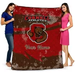 custom cornell big red brushstroke layers red quilt blanket best selling