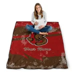 custom cornell big red brushstroke layers red quilt blanket best selling
