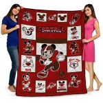 custom cornell big red mickey crimson red white quilt blanket best selling