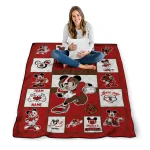 custom cornell big red mickey crimson red white quilt blanket best selling