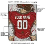 custom cornell big red player sketch red gray quilt blanket best selling