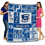 custom creighton bluejays helmet passion blue quilt blanket best selling