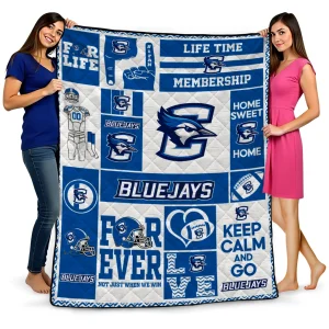custom creighton bluejays helmet passion blue quilt blanket best selling
