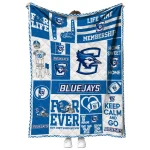 custom creighton bluejays helmet passion blue quilt blanket best selling