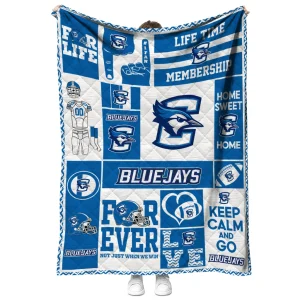 custom creighton bluejays helmet passion blue quilt blanket fashion forward