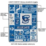custom creighton bluejays helmet passion blue quilt blanket best selling