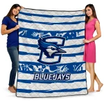 Custom Creighton Bluejays Layered Florals Blue White Quilt Blanket 1 custom creighton bluejays layered florals blue white quilt blanket best selling