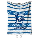 custom creighton bluejays layered florals blue white quilt blanket best selling
