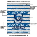 custom creighton bluejays layered florals blue white quilt blanket best selling