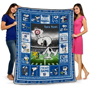 custom creighton bluejays snoopy coach blue quilt blanket best selling