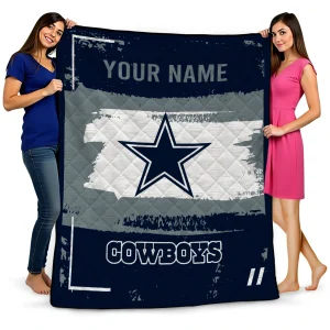 custom dallas cowboys grunge patch blue white quilt blanket best selling