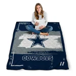 custom dallas cowboys grunge patch blue white quilt blanket best selling