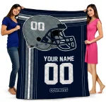 custom dallas cowboys helmet theme blue quilt blanket best selling
