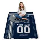 custom dallas cowboys helmet theme blue quilt blanket best selling