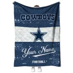 custom dallas cowboys hibiscus burst blue white quilt blanket best selling