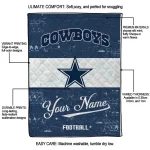custom dallas cowboys hibiscus burst blue white quilt blanket best selling
