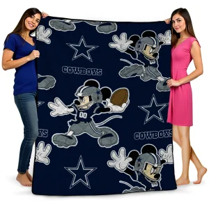 custom dallas cowboys mickey football blue quilt blanket best selling