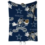 custom dallas cowboys mickey football blue quilt blanket best selling