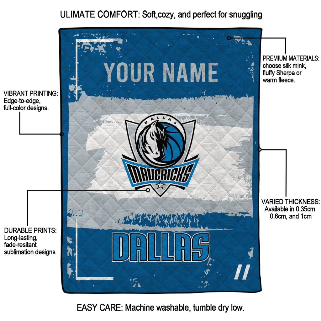 custom dallas mavericks grunge patch blue white quilt blanket latest model custom dallas mavericks grunge patch blue white quilt blanket latest model