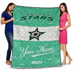 Custom Dallas Stars Pinstripe Lines Green White Quilt Blanket 1 custom dallas stars pinstripe lines green white quilt blanket best selling