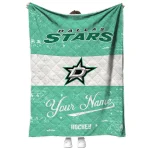 custom dallas stars pinstripe lines green white quilt blanket best selling