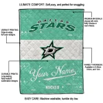 custom dallas stars pinstripe lines green white quilt blanket best selling