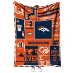 custom denver broncos helmet passion orange quilt blanket best selling