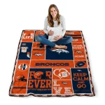 custom denver broncos helmet passion orange quilt blanket best selling